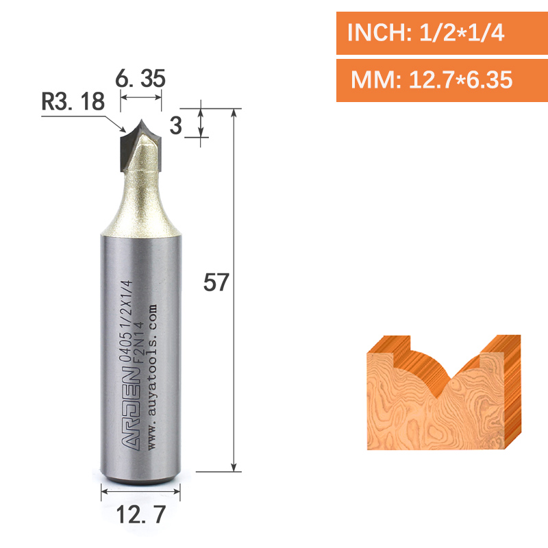 Punta de corte de punta dorada, herramienta de tallado de carburo, punta afilada para carpintería, fresa de borde de arco, broca enrutadora de grabado MDF: 5,5 mm