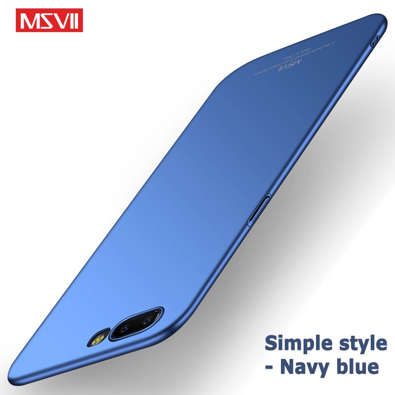 Oneplus 5 Case MSVII Brand Slim Frosted Cover one plus 5 T Cases oneplus 5T Case Hard PC Cover For One plus 5T Oneplus5 Cases: For Oneplus 5 / Simple Navy blue