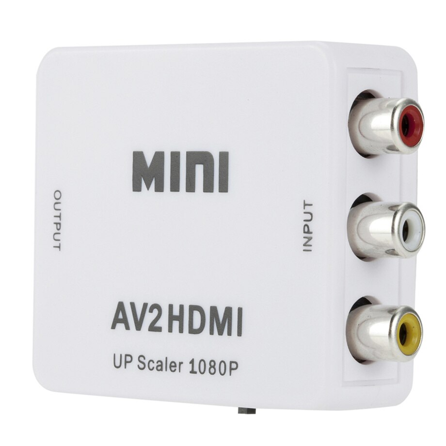Adaptador HDMI de 1080P compatible con AV Scaler, convertidor compuesto de vídeo RCA a HDMI, caja convertidora CVSB L/R