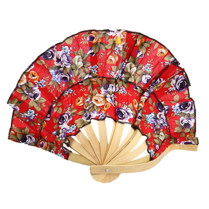 Chapeau de soleil en bambou pliable 2 en 1 pour femmes, éventail à main, imprimé Floral, Style chinois, ornement de décoration pour la maison, couleur aléatoire
