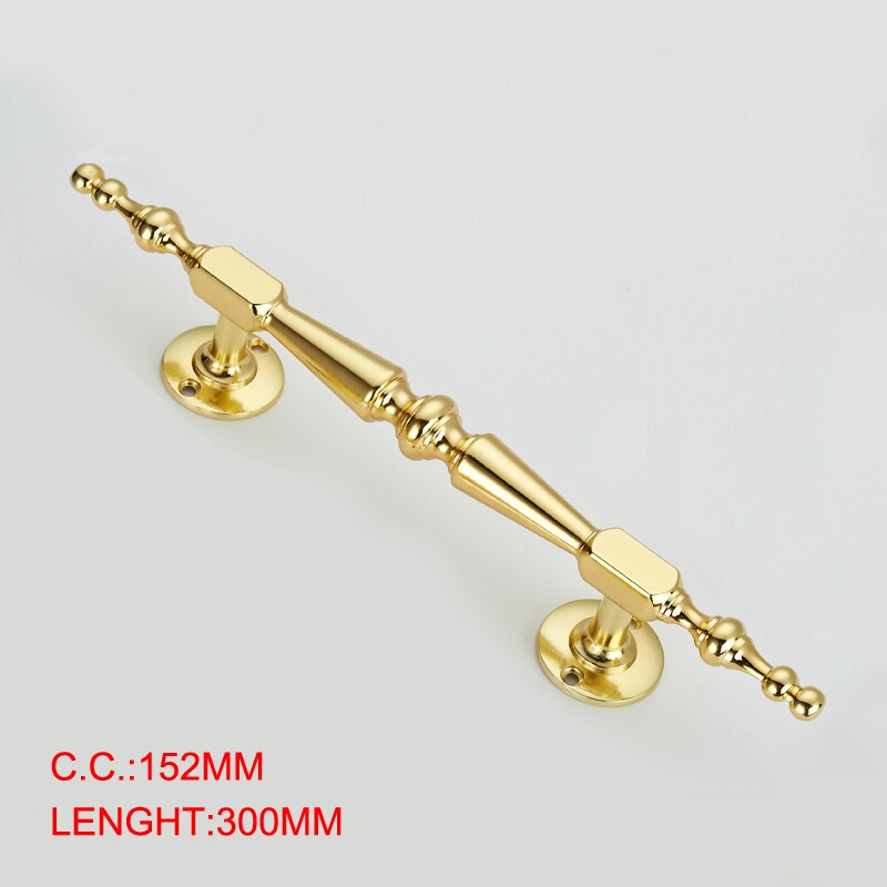 European Gold Solid Wooden Door Sliding Door Wardrobe Door Handle Cabinet Drawer Handle Knobs Hardware: 30cm