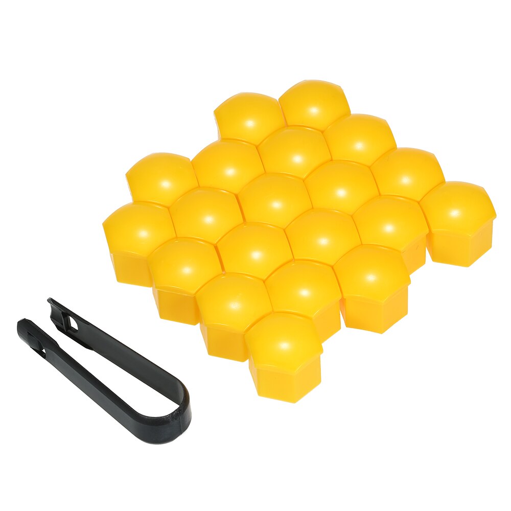 19Mm 20Pcs Universele Auto Wielmoer Covers Rood/Blauw/Groen/Grijs/Geel/Paars lug Moer Caps Schroef Protector Cover Wiel Moer Bout: YELLOW