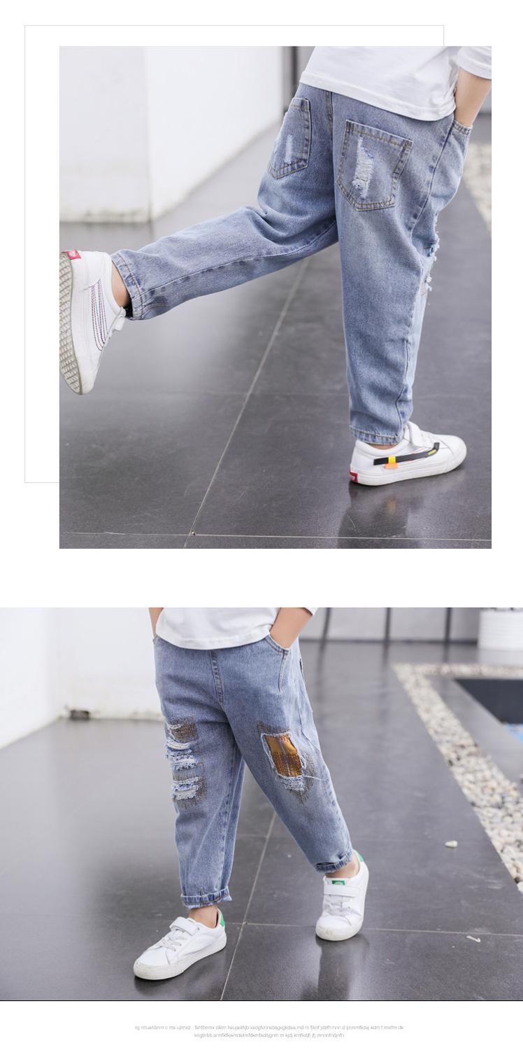 Denim pantalon enfants garçons jean automne 8 10 12 ans garçons pantalons enfants garçons trou jean
