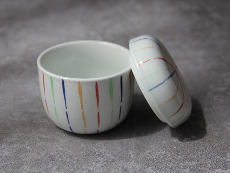 Japanese-style ceramic tableware Japanese-style steamed egg cup hand-painted blue colorful steaming bowl water-in-water