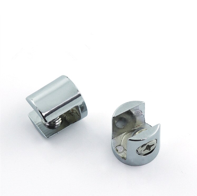 Abrazadera de vidrio de 4 Uds., soportes chapados en aleación de Zinc, soporte para estante con acabado cromado, abrazaderas para 6-8mm/ 8-10mm/ 10-12mm