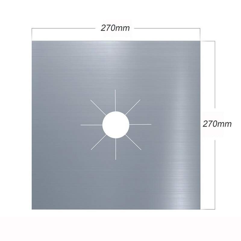 1/2/4Pcs/Set Reusable Gas Cover Stove Burner Mat Anti-fouling Oil Protector Pad Liner Kitchen Cleaning Tools Gas Stove Protector: 4pcs sliver