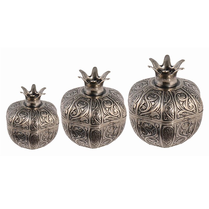 Granaatappel Miniatuur Turkse Deligt Snoep Suikerpot Vintage Antieke Stijl Unieke Home Decor Keuken 3 Stuks Set