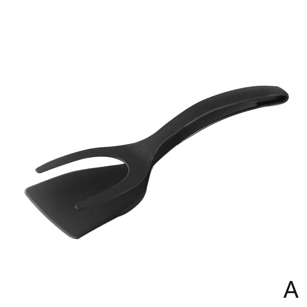 2 In 1 Grip En Flip Tang Ei Spatel Tang Clamp Pannenkoek Vernietigd Turner Keuken Accessoires Omelet Franse Toast Ei d5Q7: Black