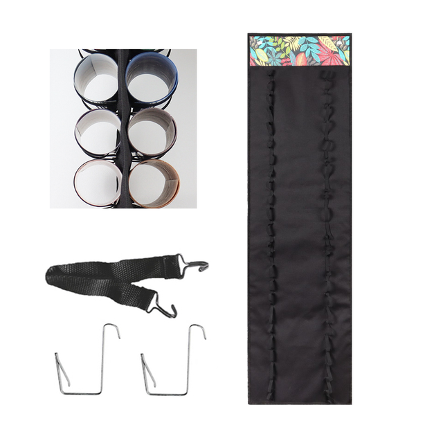 48Grid Vinyl Storage Holder Hanging Bag Vinyl Roll Storage Rack Vinyl Storage Organizer Hanging Pocket Behind The Door: F 48tube 2hook