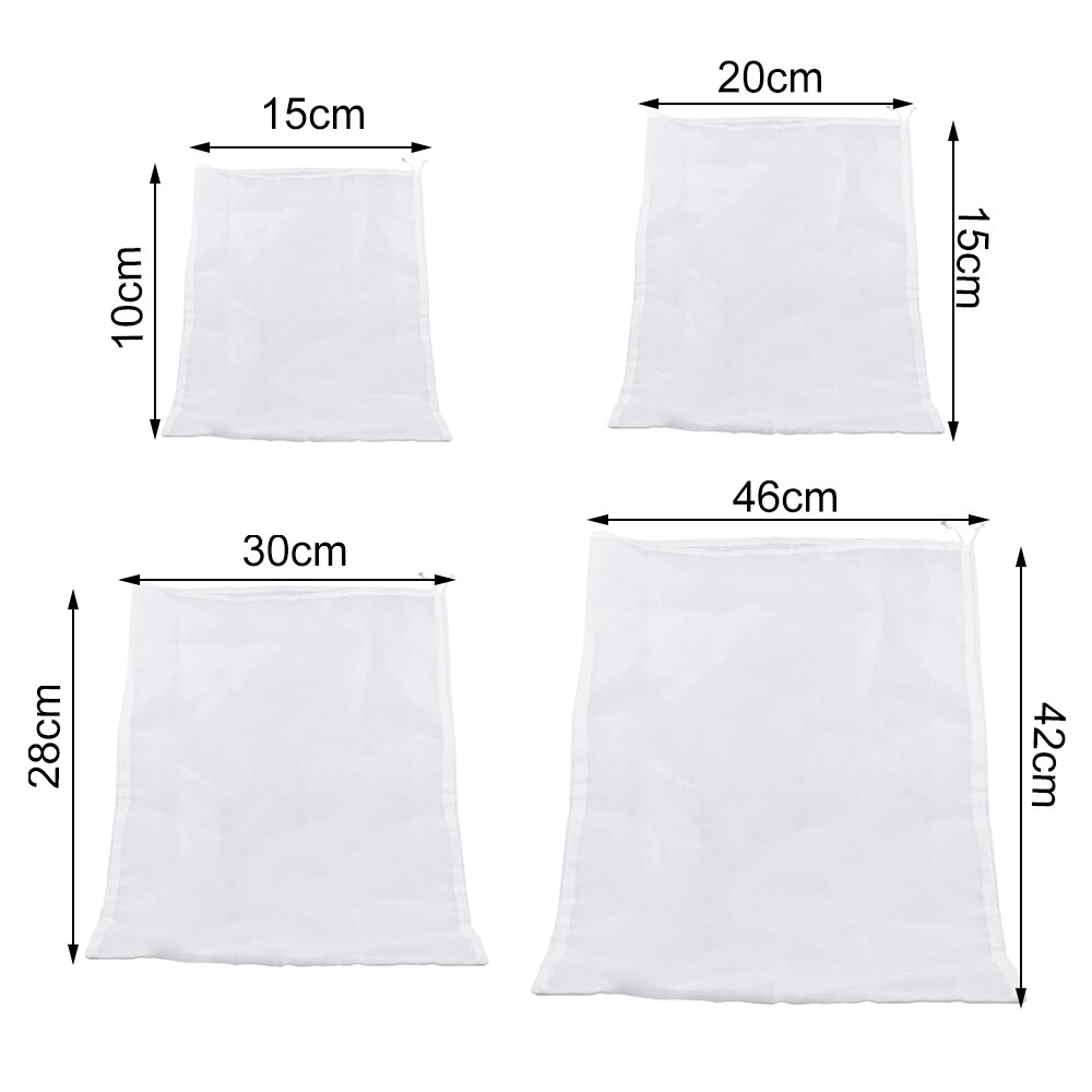 Filet de filtre réutilisable, 4 tailles, pour café, noix, lait, thé, fruits, jus, vin, souche, sac de filtre liquide d'herbe, accessoires de cuisine