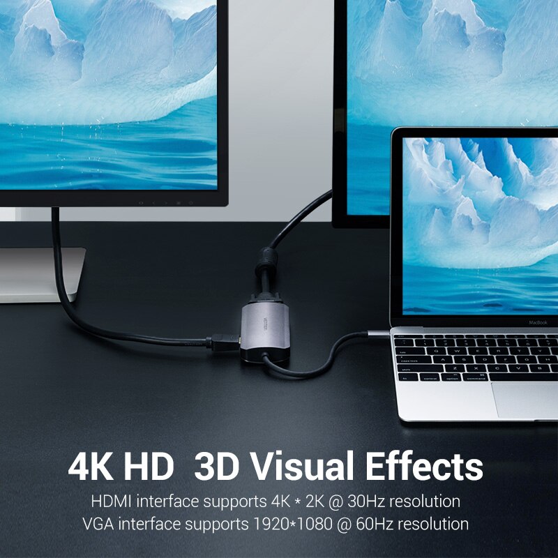 Vention USB HUB C HUB to Multi USB 3.0 HUB HDMI VGA PD Adapter Dock for MacBook Pro USB-C Type C 3.1 Splitter 3 Port USB C HUB