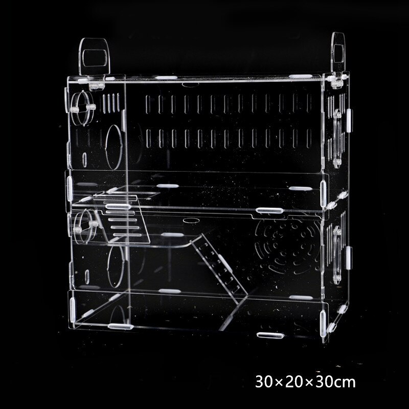 Acrylic Hamster Cage Transparent Double Layer Large Size DIY Guinea Pig Villa Toy Small Pet Rat Nest hedgehog House Accessories: C07
