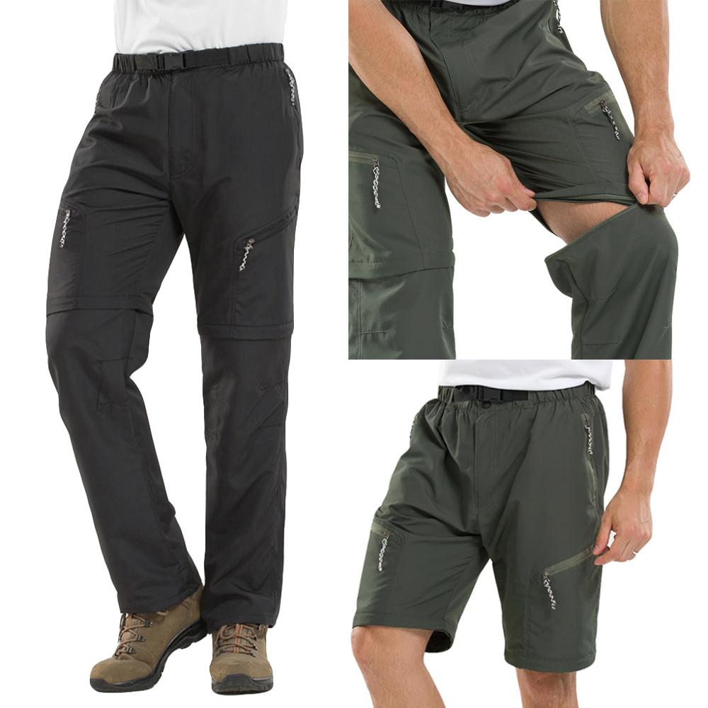 Sommer herre hurtigttørrende aftagelige vandrebukser udendørs sport åndbare bukser camping trekking fiske shorts  #0926