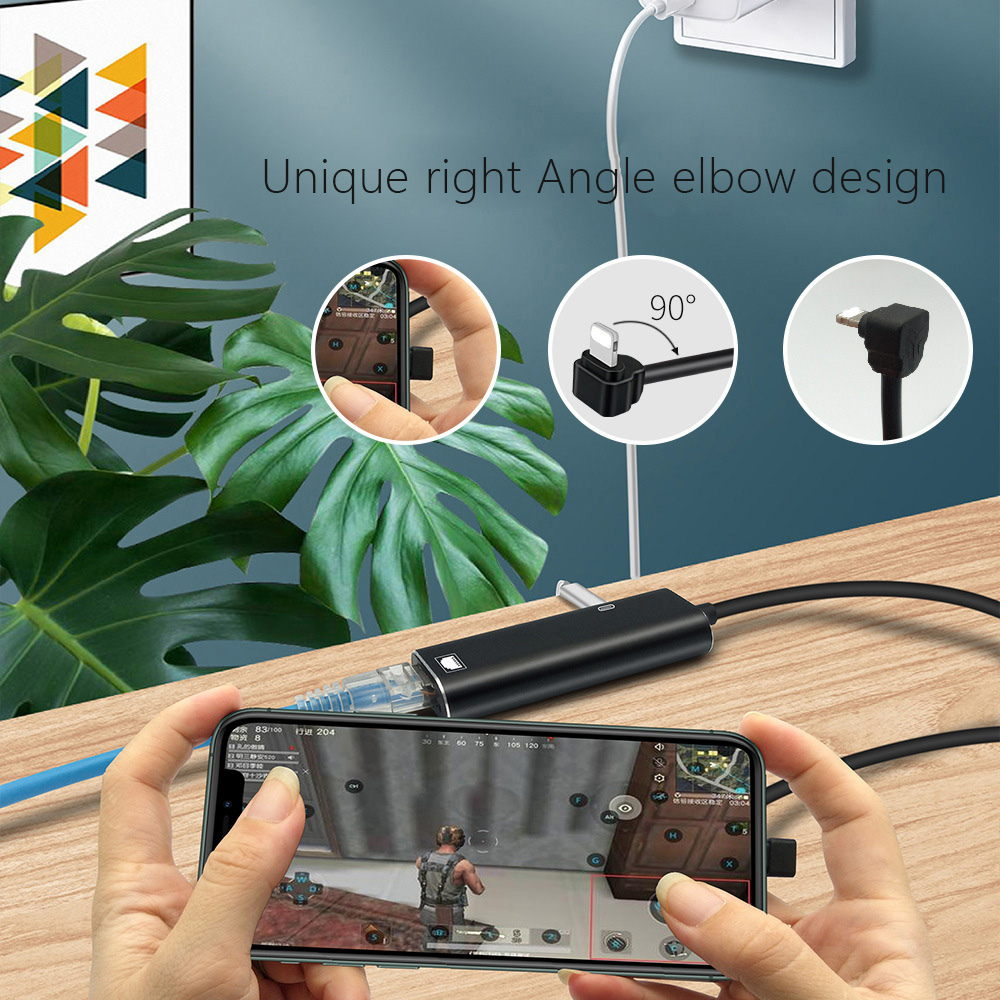 Adapter for iphone to RJ45 Ethernet Charging Adapter Lightning to RJ45 Ethernet LAN Wired Network Cable USB for iPad IOS Adapter