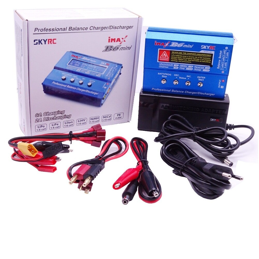 SKYRC iMAX B6 Mini 60W chargeur d'équilibre avec adaptateur 15v 6a pour hélicoptère RC NiMH / NiCd batterie Rechargeable Support PC contrôle: MINI 15v6a adapter
