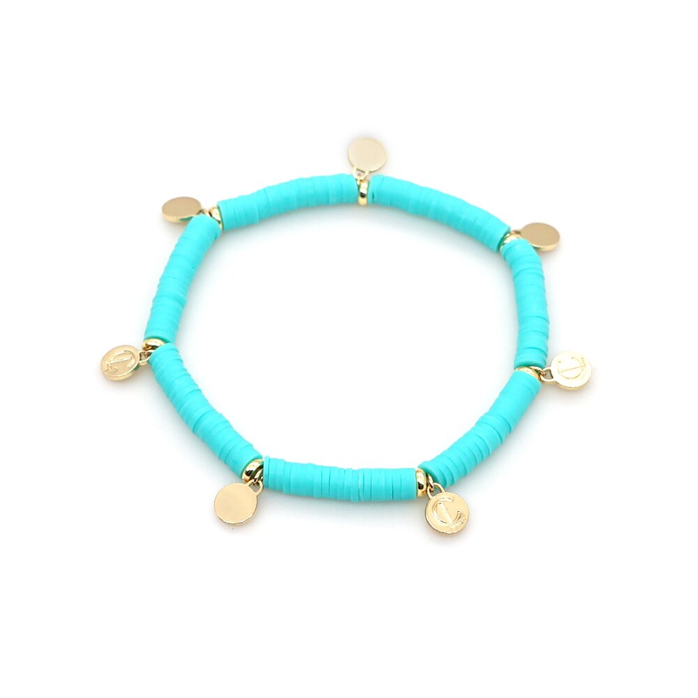 GO2BOHO Bracelet For Women Charm Bracelets Boho Jewelry Vinyl Heishi Disc Beaded Pulseras Handmade Color Armband: QT-B200117D