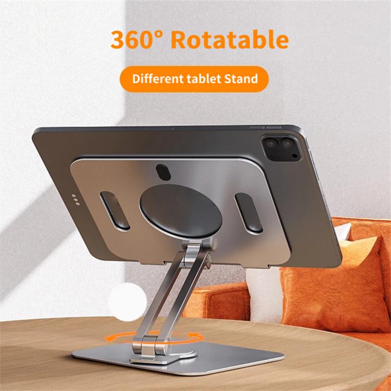 360 ° rotatable portable adjustable aluminum alloy tablet stand desktop metal telescopic stable base holder for iphone ipad