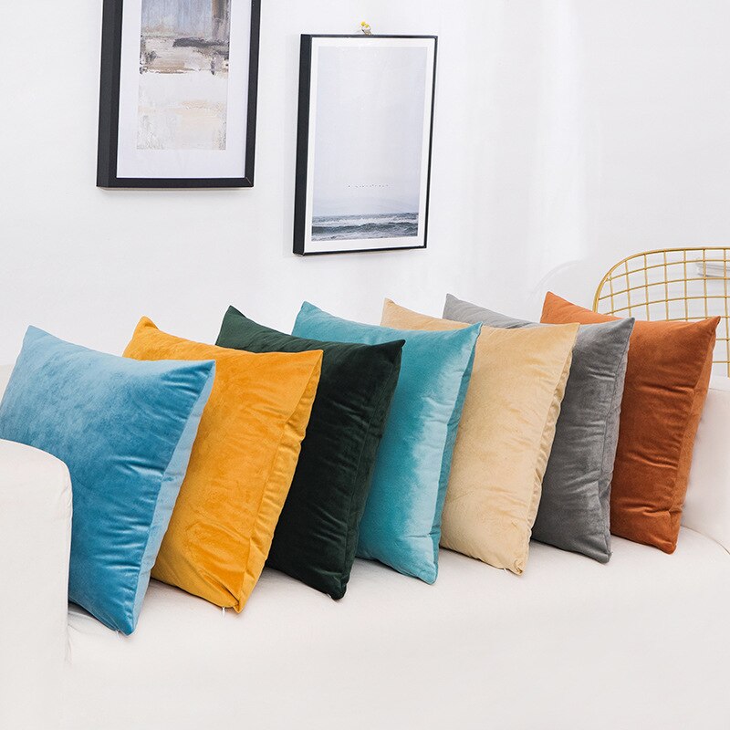 Velvet Cushion Cover Pillowcase Solid Color Pillow Case Decor Sofa Throw Pillows Room Pillow Cover Decorative 60x60