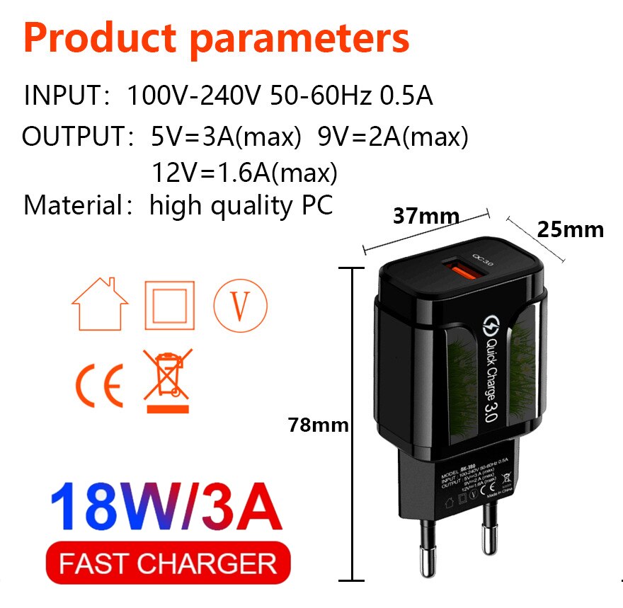 AIXXCO-cargador USB de pared para móvil, Cargador USB de carga rápida 3,0 QC 18W PD QC3.0, para Samsung, Xiaomi, iPhone 8 11