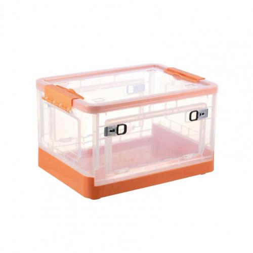 Storage Box Transparent Large Capacity Plastic Toy Clothes Organizer Bin for Home: Clear Yellow S