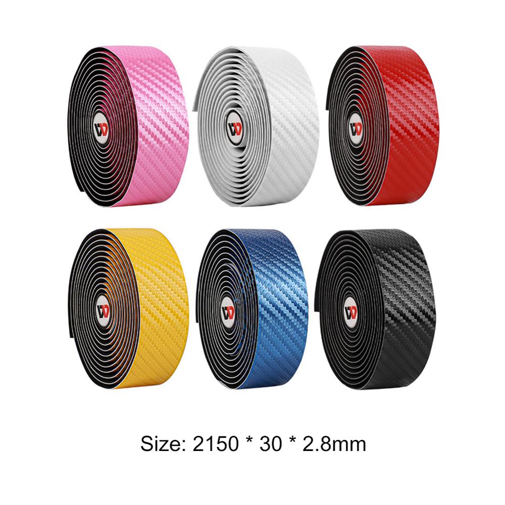 2 pièces vélo de route guidon sangle résistant à l'usure en cuir PU carbone impression barre de vélo poignées envelopper ensemble de ruban accessoires de vélo
