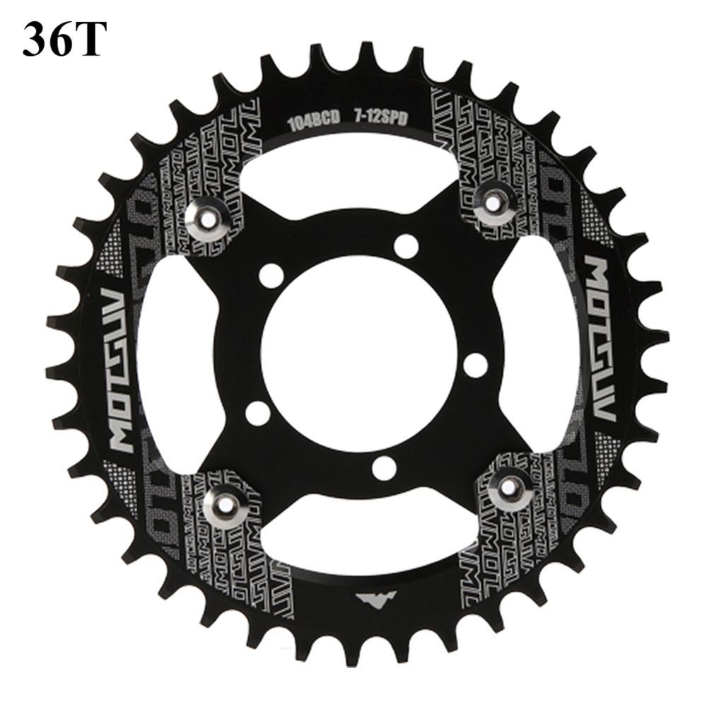 Bicycle Crankset Bafang 104BCD 130BCD Biike Motor Aluminum Alloy Chainring Chain Ring Adapter For Electric Cycling Accessories: Black 36T