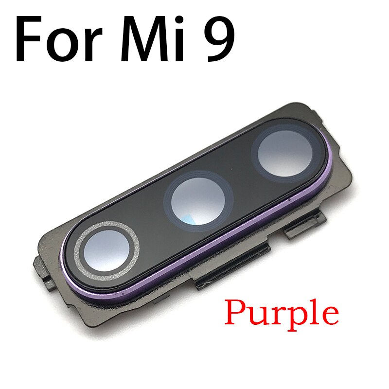 Tylna szyba aparatu dla Xiaomi Mi 6 Mi6 M6 Mi 8 Mi8 Mi 9 Mi9 Lite SE tylna kamera szklany obiektyw z ramką dla Redmi Note 8 Pro: Mi 9 Purple