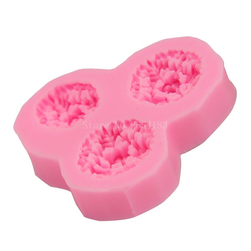 3 håll blomma lotus silikonfondant tvål 3d kakform cupcake gelé godis choklad dekoration bakverktyg formar  fq1761
