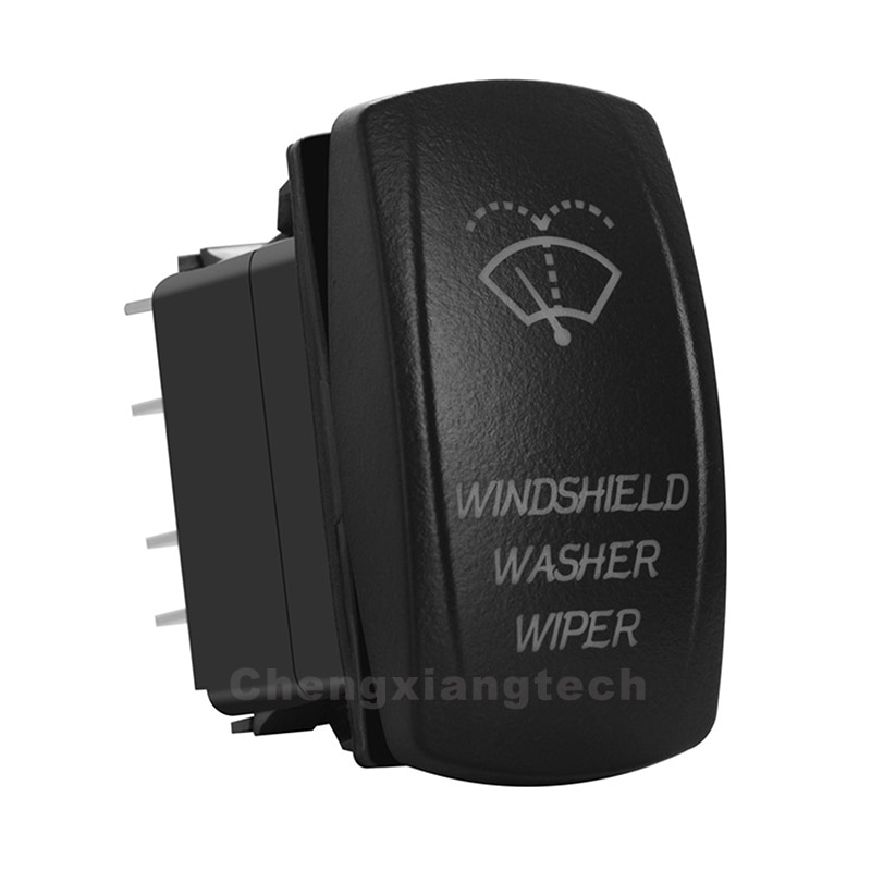 Red Led Car Boat Dashboard Light Momentary Rocker Toggle Switch Windshield Washer Wiper 4P (ON) OFF ON DPDT 12V 20A