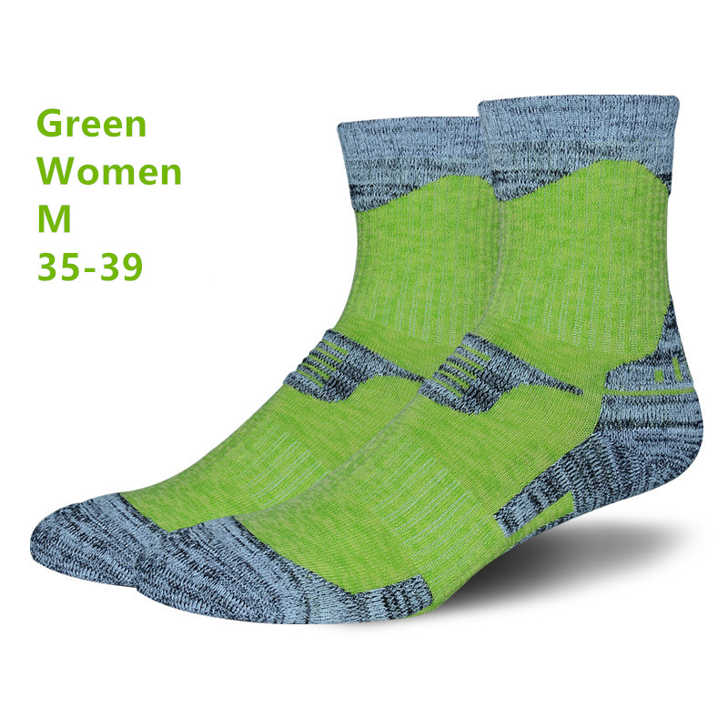 Winter Warm Mannen Vrouwen Thermische Ski Sokken Dikke Katoenen Sport Snowboard Skiën & Wandelen Schaatsen Sokken Thermosocks: Women Green M