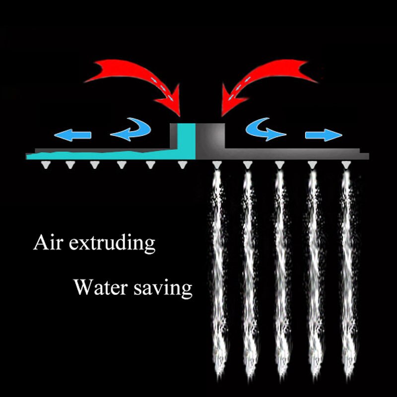 Chrome Polished Ultrathin Shower Head 16/20 inch Square Rainfall Shower Head Bathroom Large Flow Showerhead rain shower