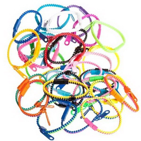 Gratis 50 Stks/partij Mix Kleuren Rits Armband Hip Mode Zip Armband Multicolor Instock Bangle Armband Wrist Band