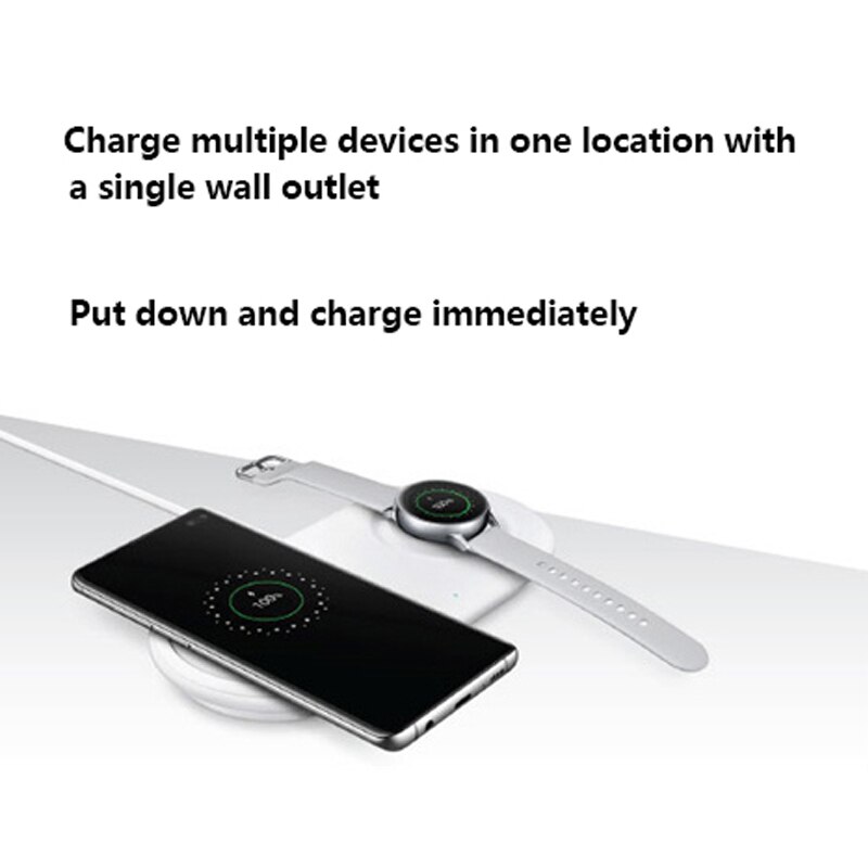 25W 2-in-1 Wireless Charger Duo Pad for Samsung S21 S20 Note20 Ultra S10 Plus Dual Phone Watch Fast Charging Dock Station