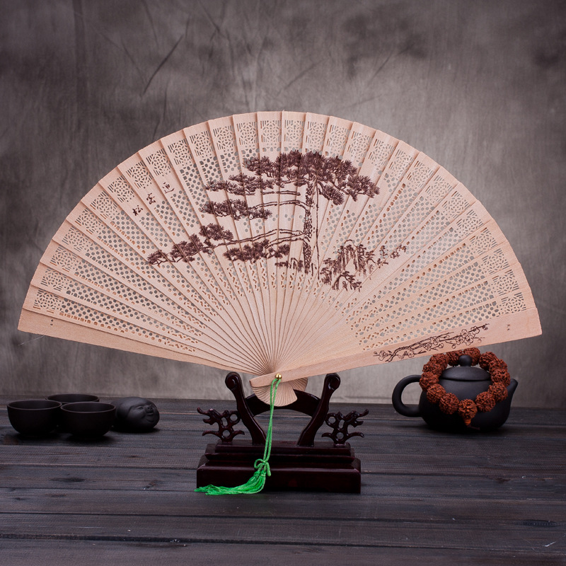 Hand Fan Japanese Decoration Fan for Dancing Wedding Hand Fans Folding Chinese Crafts Home Decor Garden: Welcome pine