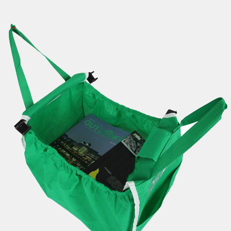 Grab Bag Groen Supermarkt Winkelwagen Boodschappentas Milieubescherming Non-woven Winkelwagen Winkelen Opslag Opvouwbare Draagtas