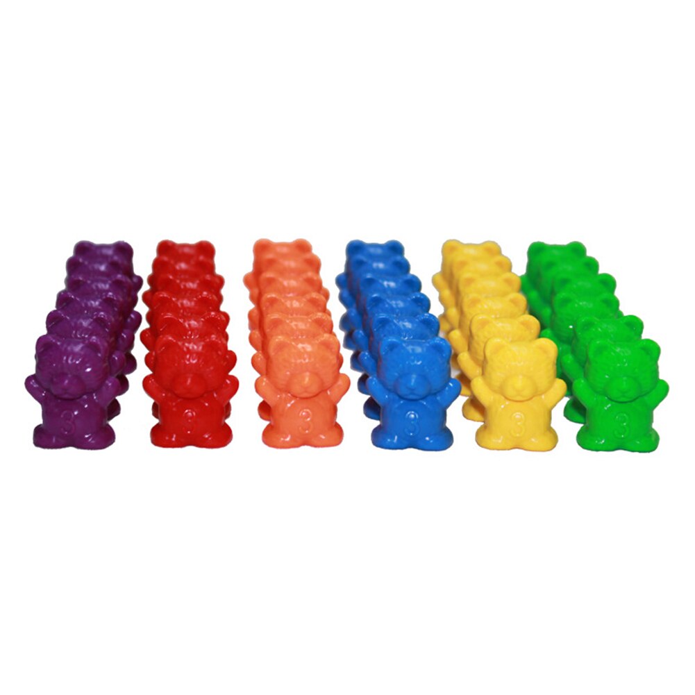 60Pcs Colorful Bear Shape Counters Toy Counting Numbers Classroom Teaching Aids