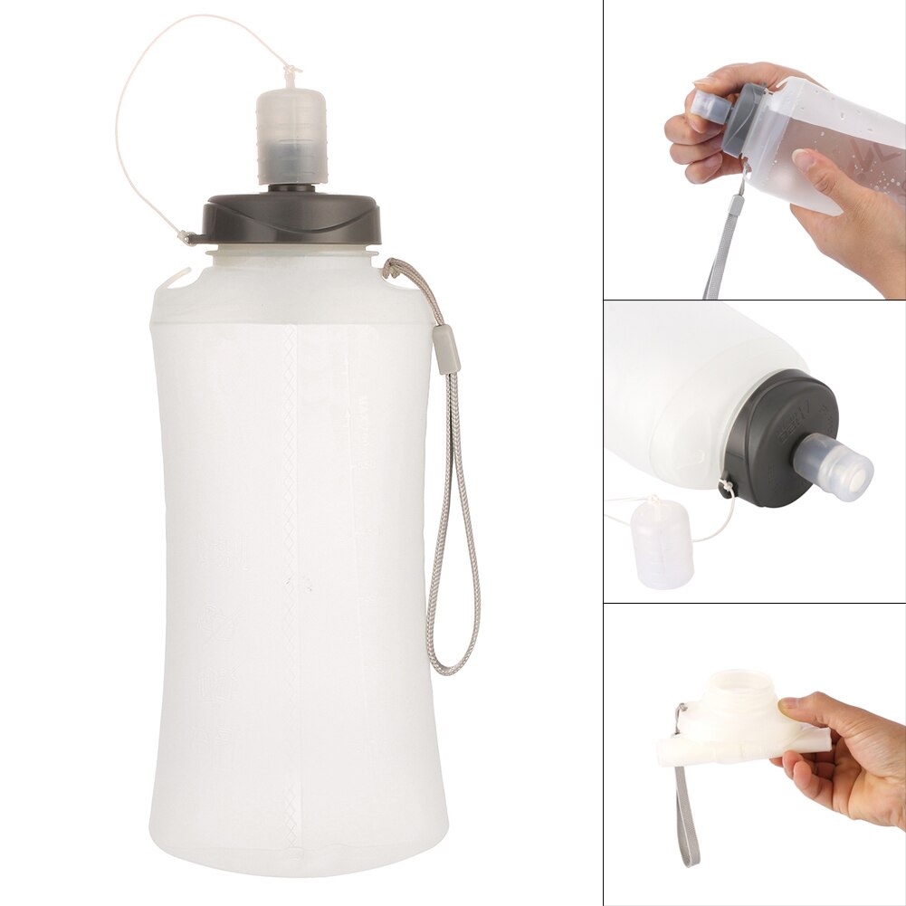750Ml Draagbare Fles Water Opvouwbare Filter Fles Water Roll Up Drinkbeker Voor Outdoor Wandelen Camping Silicone Water Cup