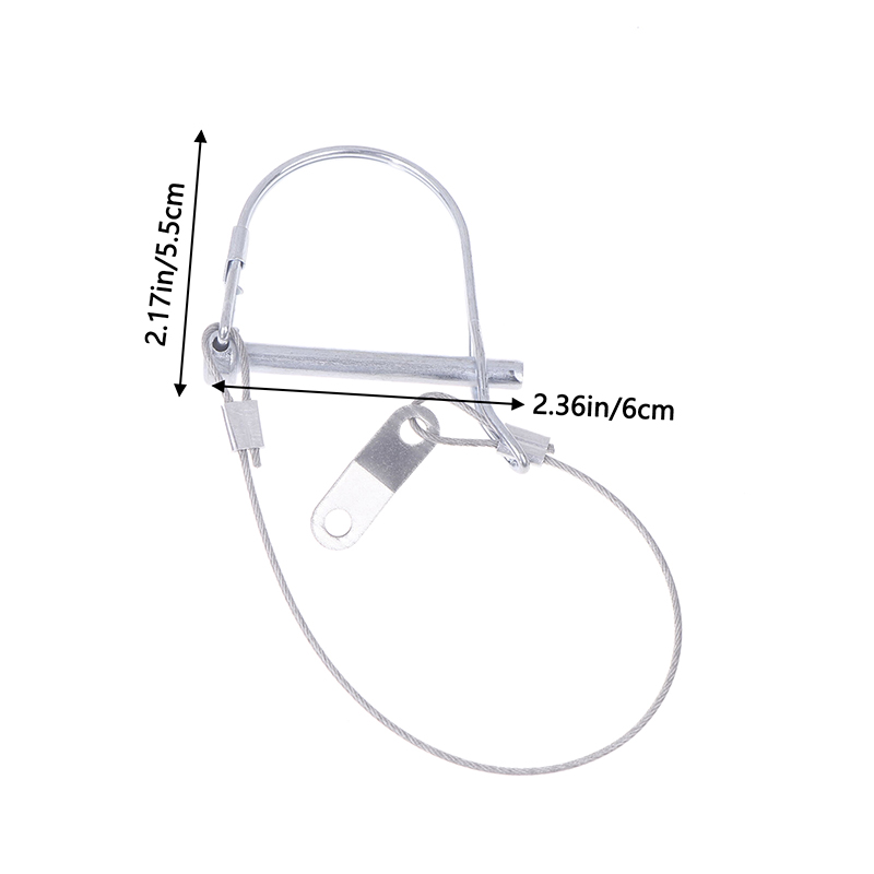 Låsestift i rustfritt stål med rundbue og anti-trykk taukoblingspinner til hagebruk på gårdsvogn: Hvit