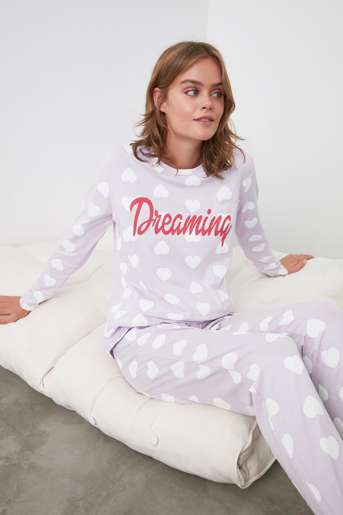 Trendyol Tagline Knitted Pajamas Set THMAW21PT0296: Default Title