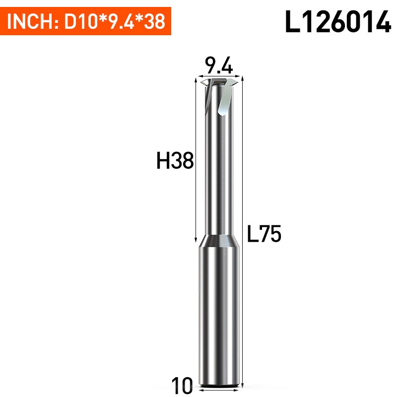 Huhao för aluminium entand spiralfräs cnc fräs 3 räfflor djupa hål gänga nanobelagd pinnfräs 60 ° volfram: L126014