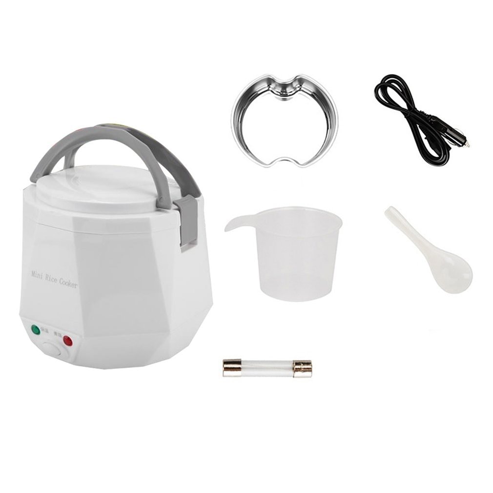 Car Rice Cooker 24v Truck 1.6l Rice Cooker Mini Rice Cooker 2 People -3 People White Safe Portable Insulation