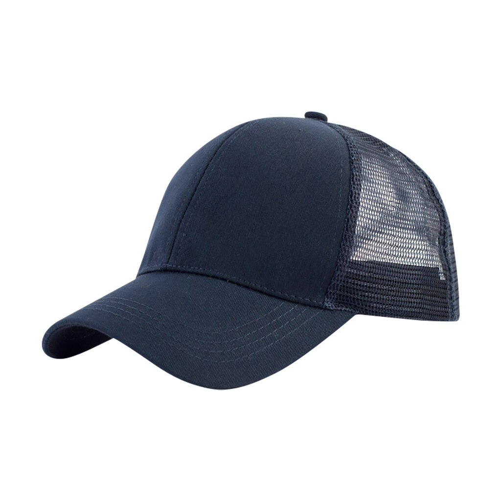 Support and Outdoor Unisex Baseball Mesh Cap Open Back Solid Color Sun Hat Cap top selling product: NY