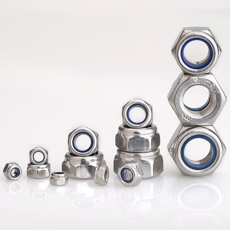 M4 M5 M6 M8 M10 M12 304 Stainless Steel Left Hand Thread Anti-loosening Nut Anti-threaded Left Thread Self-locking Non-slip Nut
