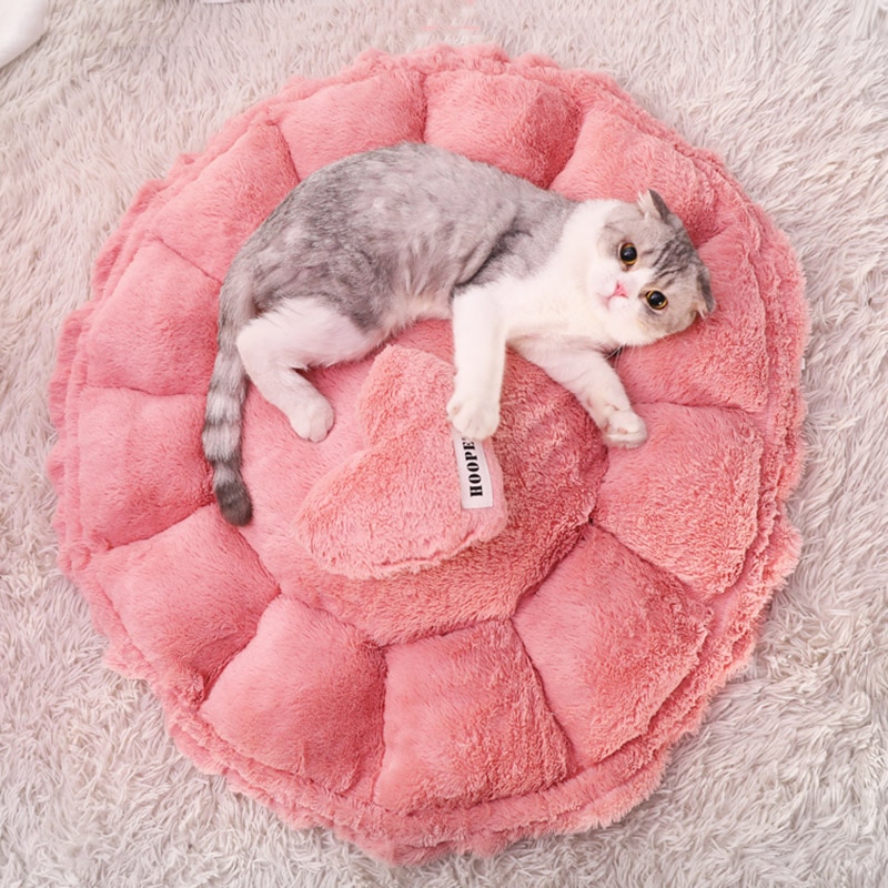 Hoopet kattenbed, schattig roze, warm puppy hondenbed, herfst/winter, mooi huis voor katten