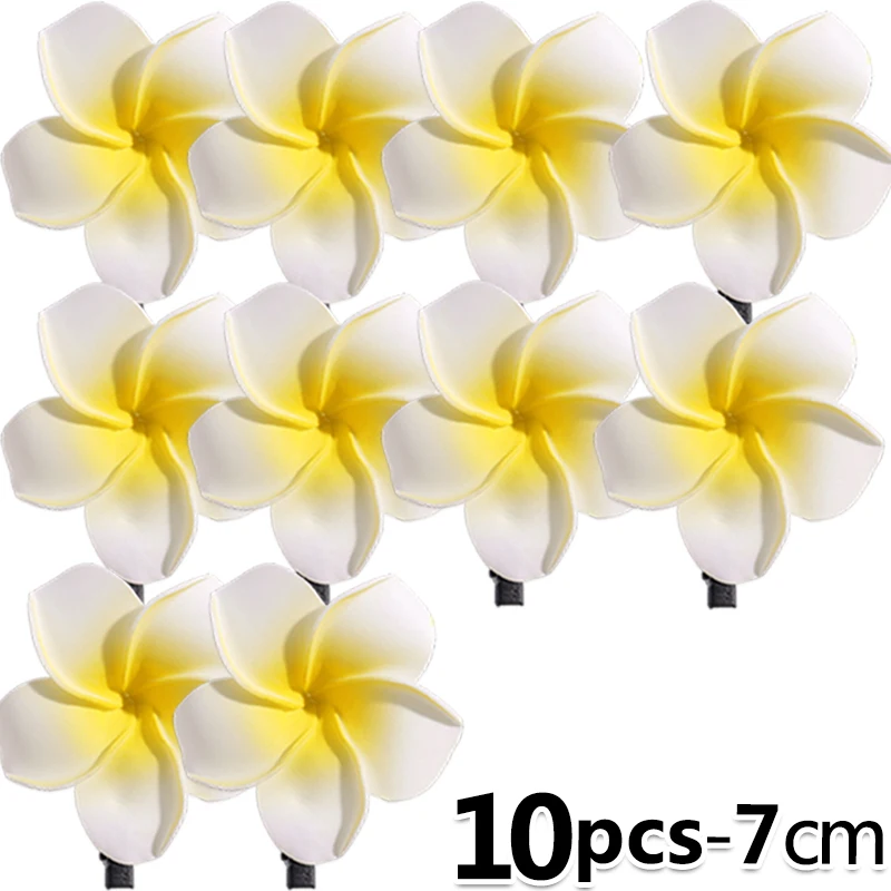 Pinzas para el cabello de flores de Plumeria para mujeres y niñas, horquillas, pasadores de flores de huevo, bolso hawaiano para de boda, sombrero, accesorios para el cabello: Azul cielo