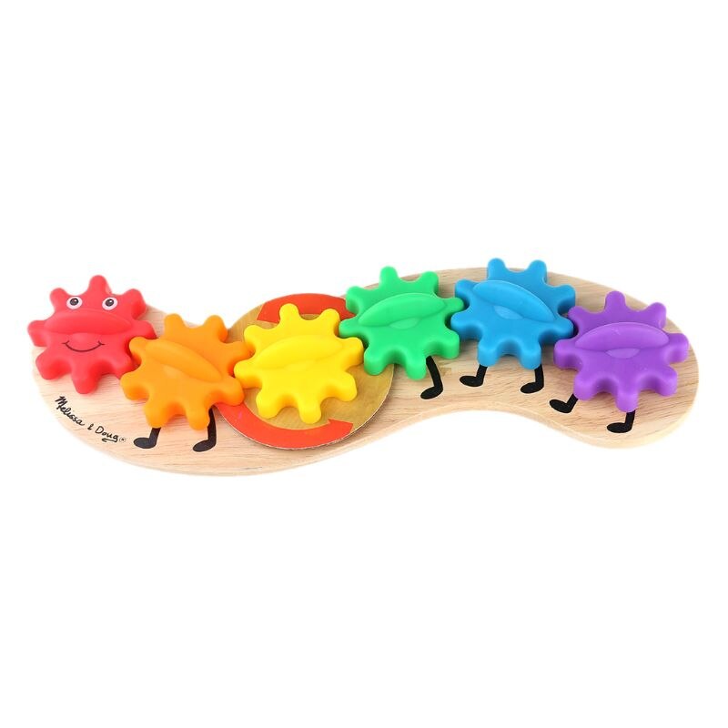 Wooden Rotating Gear Caterpillar Game Children Kids Color Recognition Enlightenment Early Learning Educational Toys