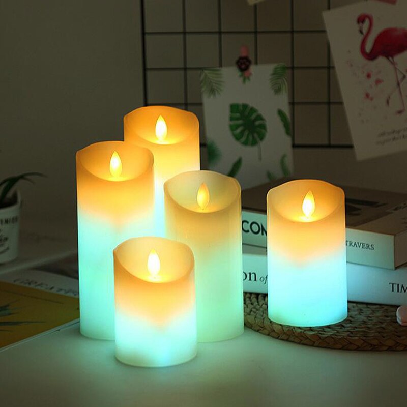 Remote Control LED Candle Lights with Timer Flameless RGB Candle Night Light Tea Lights for Home Wedding Christmas Decoration