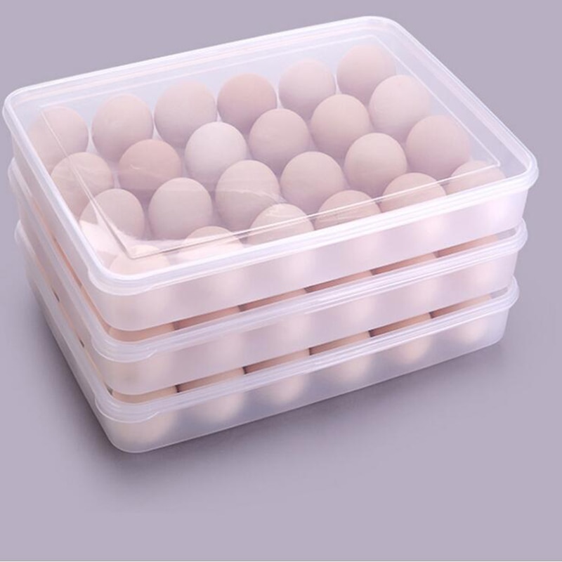 Kjøkken egg oppbevaringsboks stort plaststativ for 20 enkle egg organiser beholder brett for kjøleskap