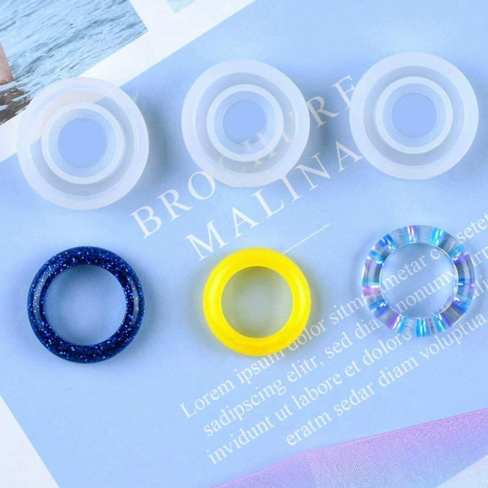 Aatpuss 3 stuks ringvormen epoxyhars, ring voor sieraden van siliconen, harsvorm, gebruikt voor het maken van hangers van epoxy sieraden