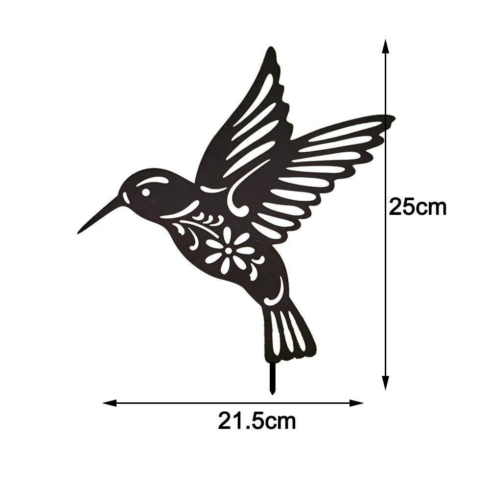 Simulate Hummingbird Statues Garden decor Metal crafts Animal Stake Sign Bird Yard Art Sculptures Yard Lawn Decoration